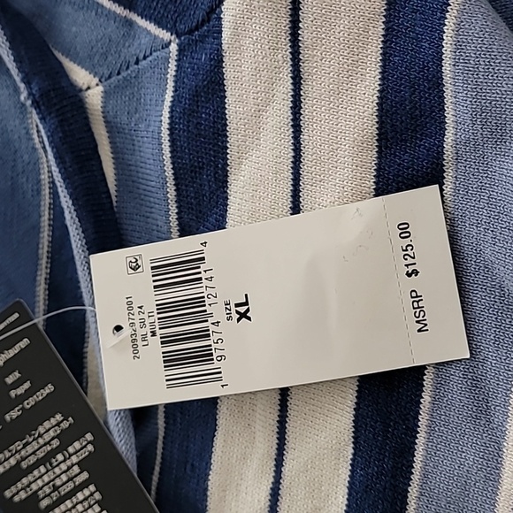 NEW Lauren Ralph Lauren Womens XL Striped Off-The-Should Multi color Crop H692 - Picture 7 of 8